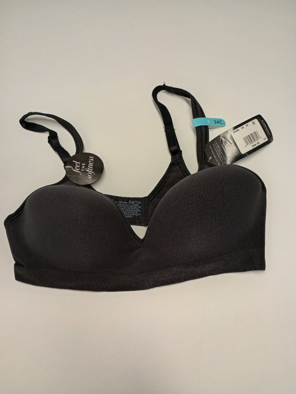 NWT Bali Cool Comfort Wireless Bra Black 34C